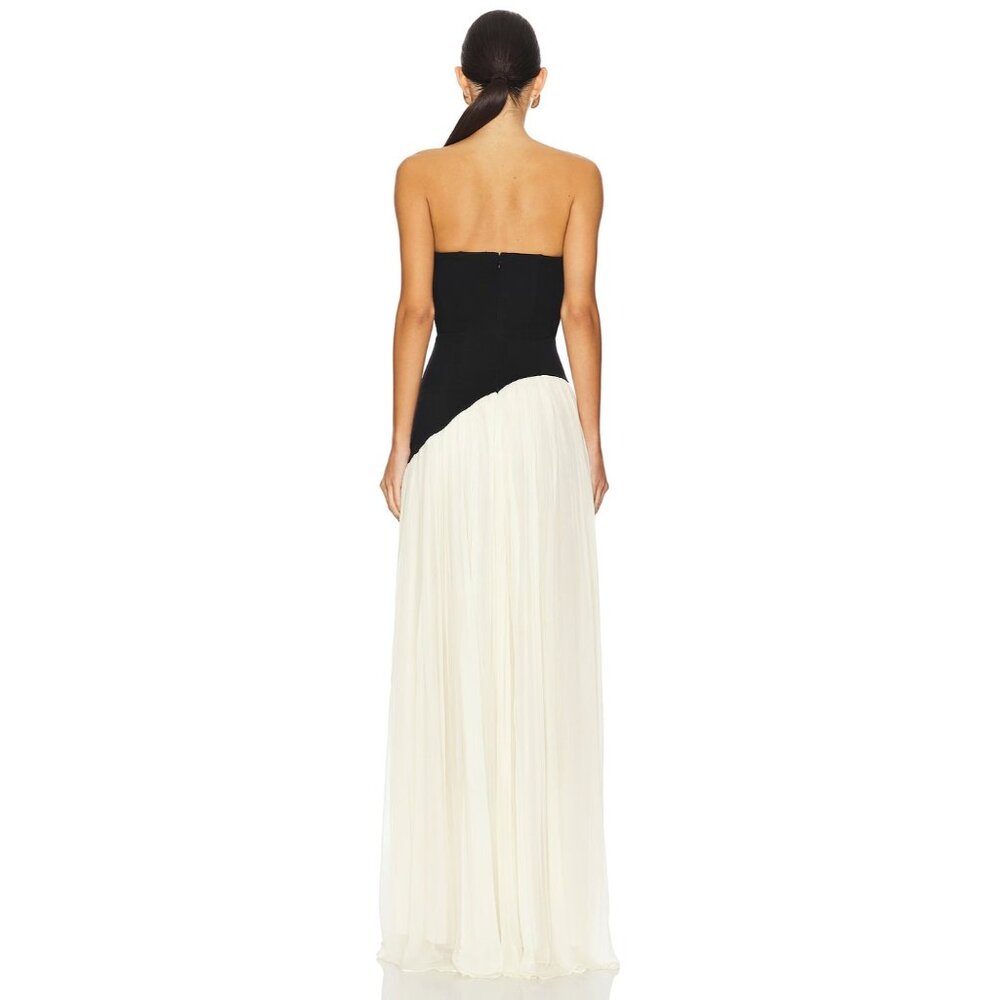 Lovers + Friends Alice Strapless Black/White Gown Small - Picture 2 of 10